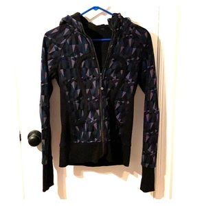 Lululemon fleece-lined active jacket with hoodie